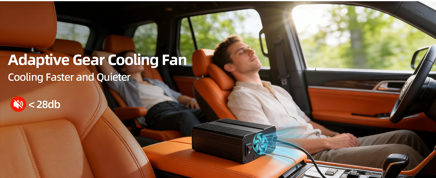 silient cooling fan for car power inverter 12v to 110v