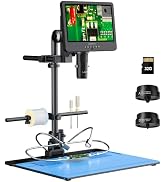 LINKMICRO LM249MS Max 10.1" HDMI Digital Microscope 2000X with Soldering Microscope Station, 3 Le...