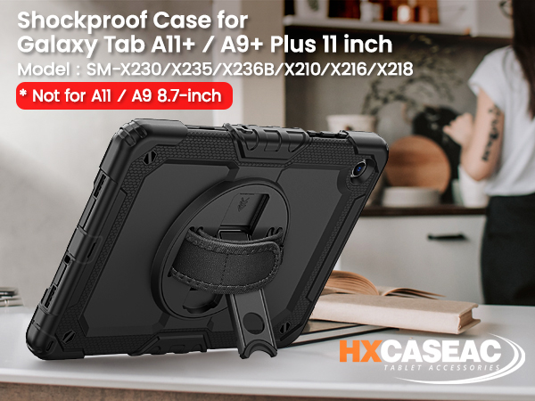 Samsung Galaxy Tab A9 Plus 11 inch tablet case 2023 SM-X210/SM-X216/SM-X218 shockproof hand strap