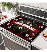 HOMETITUTE Glass Top Stove Cover Christmas Cooktop Protector 28x20 Inch Heat Resistant Silicone S...