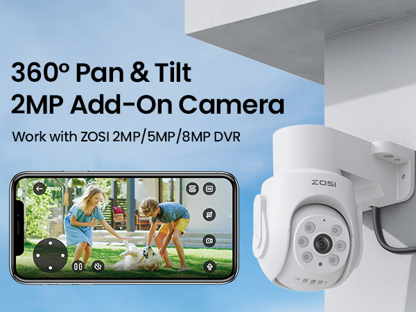 ZOSI 1080P Pan Tilt Analog HD TVI Wired Security Camera