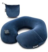 Keemall Travel Neck Pillow for Airplane, Compact Inflatable Neck Pillow for Traveling Long Flight...