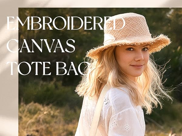Miss Adola Embroidery Canvas Tote Bag for Women
