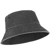 Zylioo Oversize XXL Washed Denim Bucket Hat,Large Vintage Jean Sun Hat,Packable Travel Hats for B...