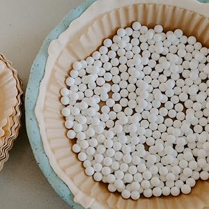 pie weights tart pan white blue usa made dish designed even blind baking