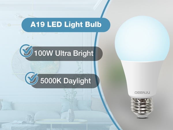 degnju a19 led light bulbs 5000k daylihgt