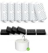 Cat Water Fountain Filters Replacement & Pre-Filter Sponges for 2.2L/74oz Ceramic Cat Fountain, C...