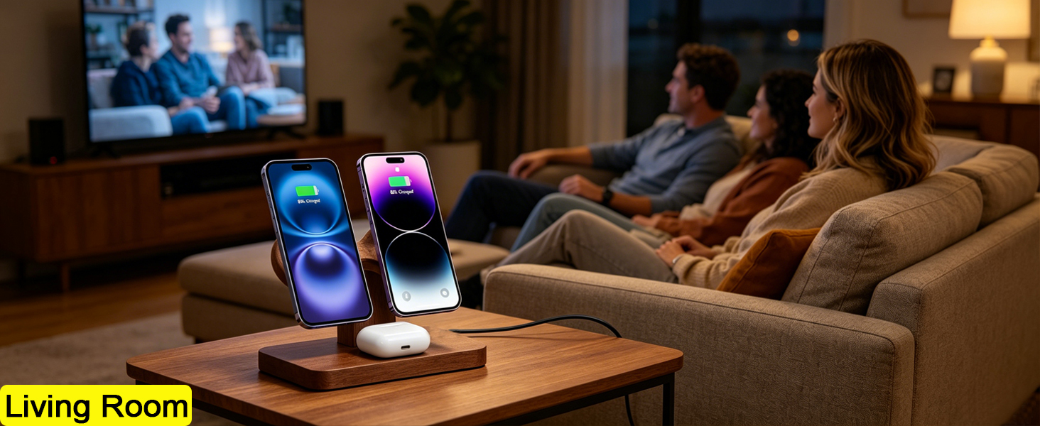 dual phone charging station dual magsafe charger stand 2 phone wireless charging station apple