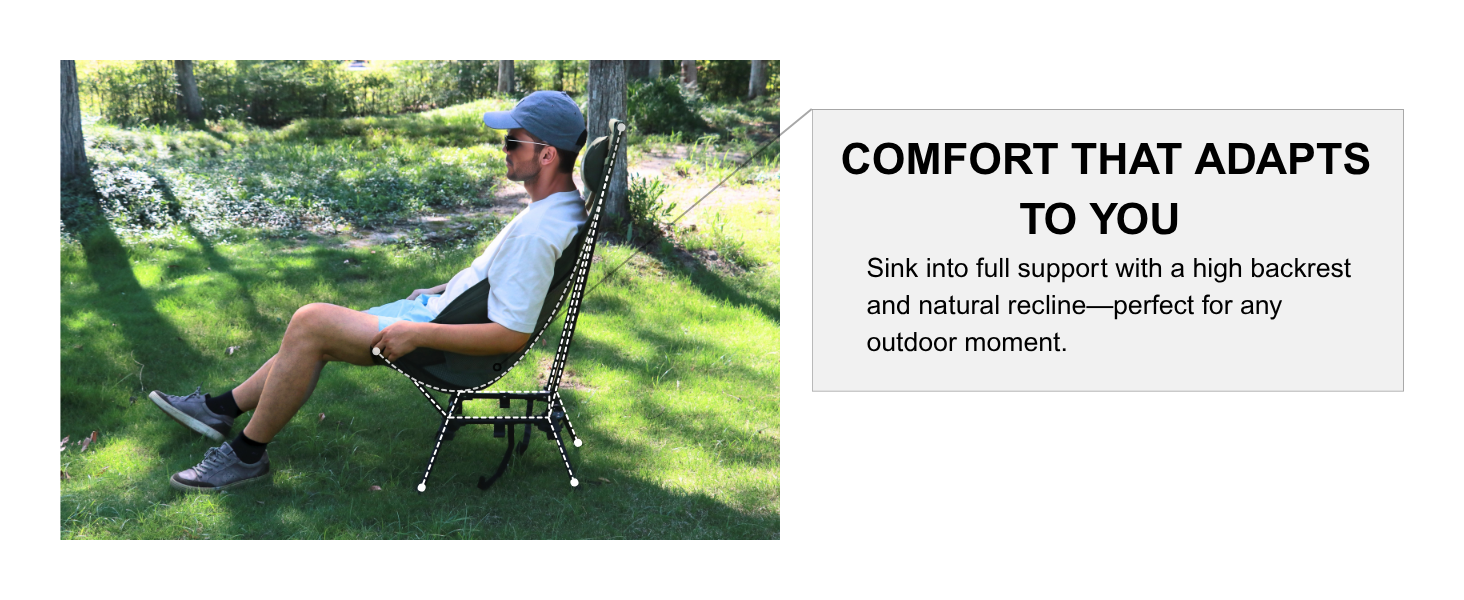 Wildhiker high back camping chairs with deep seat