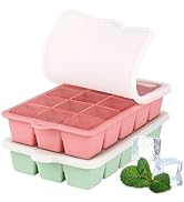 HUAKENER 2 Pack Silicone Ice Cube Tray, Medium Size Ice Cube Trays for Freezer, Stackable Ice Cub...