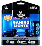 KontrolFreek Gaming Lights: LED Strip Lights, USB Powered with Controller, 3M Adhesive for TV, Co...