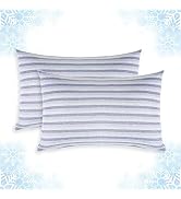 Cooling Pillow Cases, Standard Size Set of 2 with Double Sided Cold, Moisture Wicking Pillowcase ...