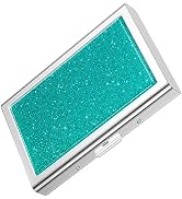 Piasoenc Glitter Metal Credit Card Holder, Small Credit Card Wallet RFID Blocking Slim Metal Hard...
