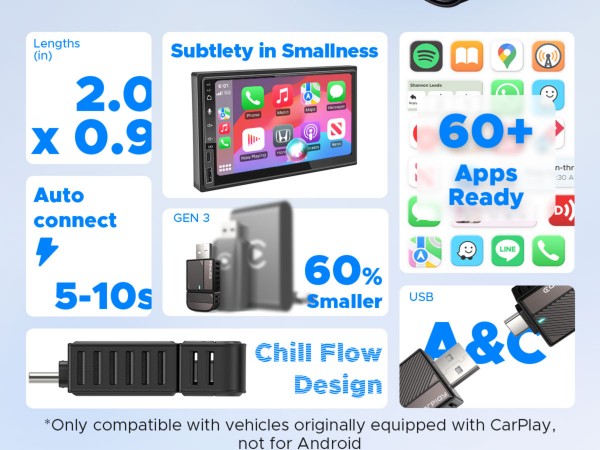 apple carplay wireless adapter; wireless apple carplay adapter 2024; iphone wireless carplay adapter