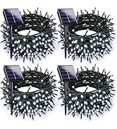 4-pack Solar Christmas Lights Outdoor Waterproof, 400LED 132FT Solar String Lights with 8 Lightin...