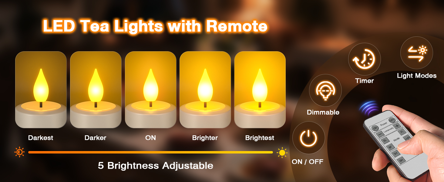 simple to recharge and use remote to control these long lasting led tea lights