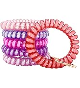 BIHRTC Pack of 6 Key Wristlet Coil Keychain Bracelet Spiral Keychain Bracelet Coil Hair Ties Cand...