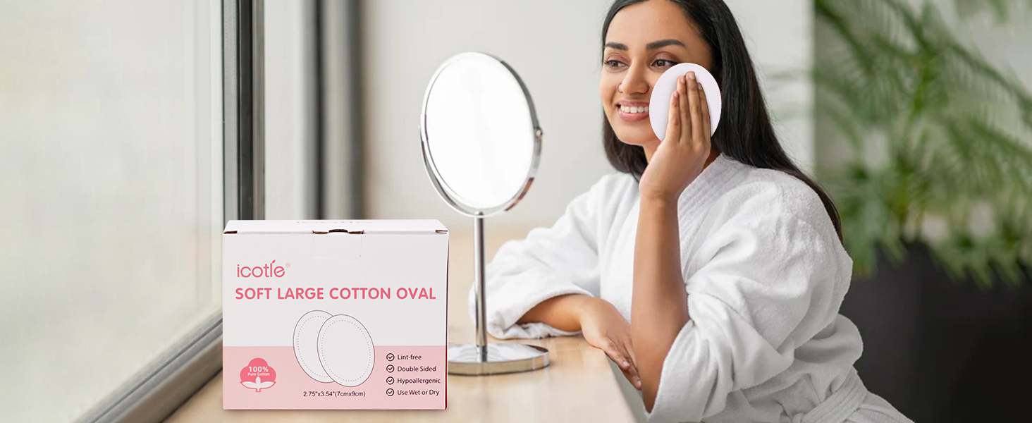 100 Count ICOTLE Soft Large Cottton Oval