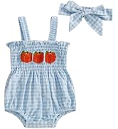 Kuriozud 4th of July Outfits Baby Girl USA Romper Fourth of July Onesie Independence Day Bodysuit...