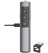 Rechargeable Green Laser Pointer Presentation Clicker for Laptop PowerPoint, USB-A USB-C Wireless...