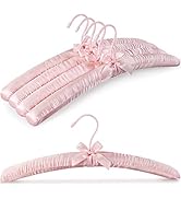 TOPIA HANGER Padded Hangers for Women Clothing,17-inch Satin Hangers 5 Pack Thick Foam Padded No ...
