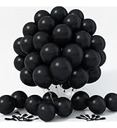 Jobkoo Black Balloons 12 Inch, 100 Pack Black Balloon Matte Black Latex Balloons for Arch Black P...