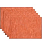 SHACOS Placemats Set of 6 Woven Vinyl Place Mats for Dining Table Indoor Outdoor Table Mats Wipe ...