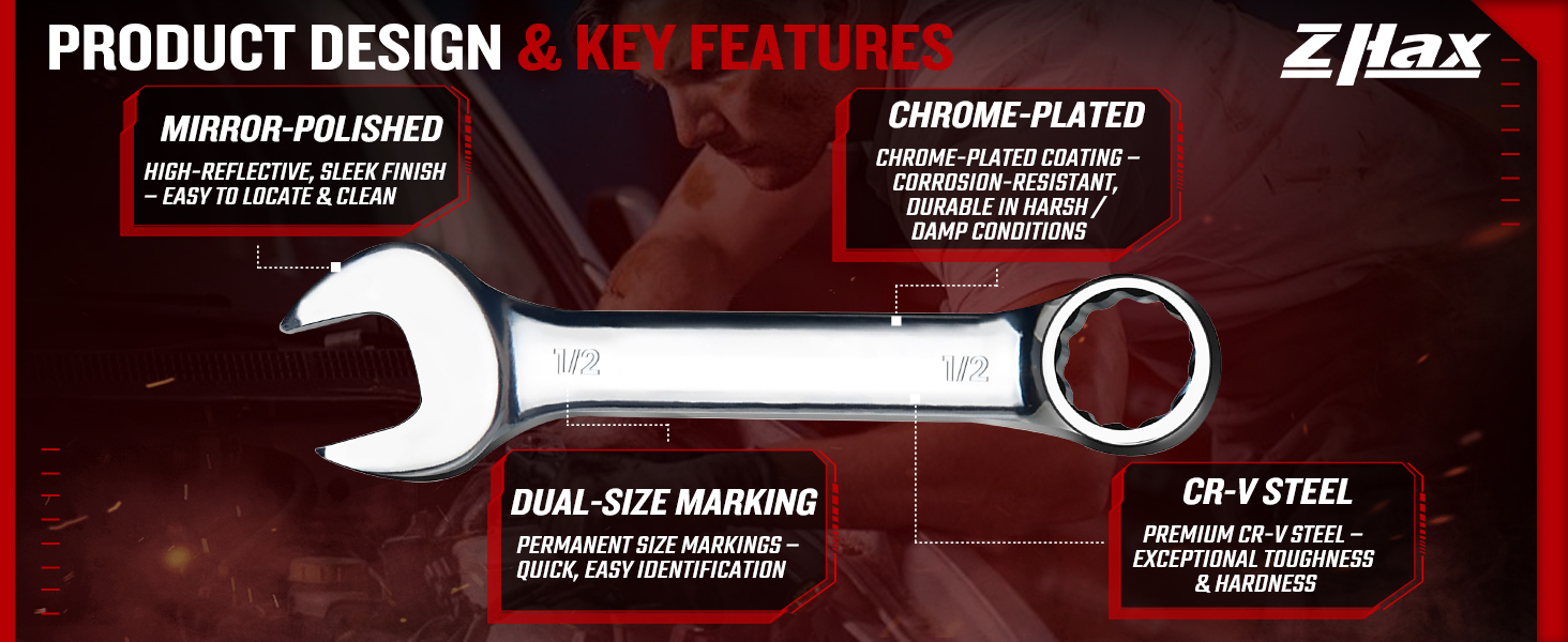stubby combination wrench