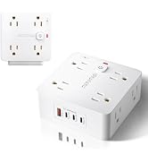 P&P&P&St Surge Protector Power Strip with USB, Wall Mount Outlet Extender, 8 Outlets + 4USB Ports...