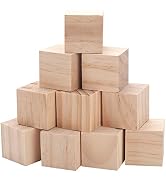 Unfinished Wooden Blocks for Crafts 1.5 inch 10PCS Natural Solid Wood Blocks for Crafting, Blank ...