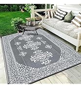 HiiARug Outdoor Rug for Patios Clearance 5'x7' Outdoor Plastic Straw Rug Waterproof Patio Camping...
