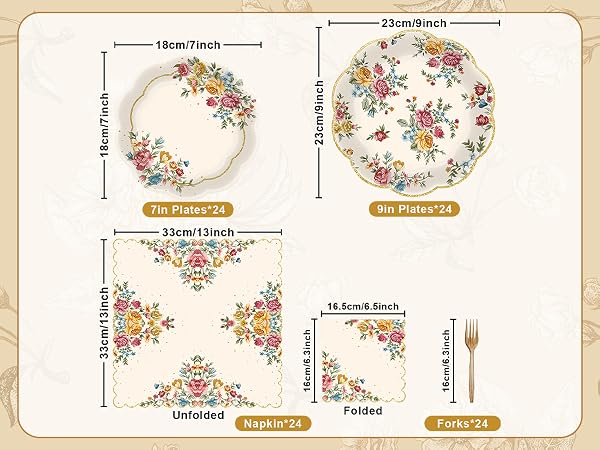 Vintage Floral Tableware Set