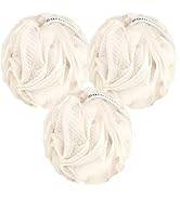 MainBasics Seaweed Infused Bath Shower Loofah Sponge Pouf Body Wash Scrubber (Set of 3)