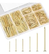 KURUI Hardware Nails for Hanging Pictures Assorted Kit,700pc Gold Picture Hanging Nails for Wall ...