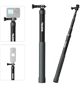 AFAITH Upgraded Pole Invisible Selfie Stick for Go pro Insta360 Cam,47.2IN/120cm Carbon Fiber Wat...