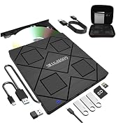 8-in-1 Extemal CD/DVD Drive for Laptop,USB 3.0 & Type-C Portable CD/DvD Burner with SD/TF Card Re...