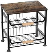 NiuYichee 3-layer Kitchen Fruit Storage Basket Snack Rack, Countertop & Desktop Pull-out Metal Ba...