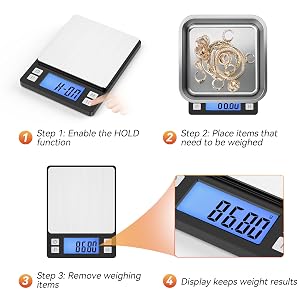 BOMATA 0.01g/1kg Upgraded Small Precise Jewelry Scale,