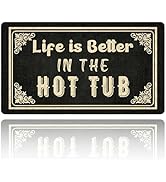 CHACHAHAER Life is Better in The Hot Tub Funny Welcome Door Mat for Porch Indoor Non Slip Garden/...