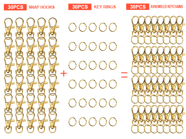60pcs Keychain Supplies for Free Assembly