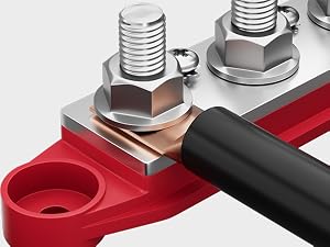 250A 12V Bus Bar 5/16 Power Distribution Block 4 Studs Junction Block Marine Battery Busbar