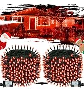 OZS Connectable 2-Pack 164Ft 400LED Christmas String Lights, Red | 13 Modes and Timer; IP44 Water...