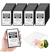 FAOEHN Makeup Remover Wipes Individually Wrapped Pack of 10,Avocado Scent 7x7.9 inch Black Travel...
