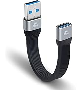 Poyiccot Short USB 3.0 Extension Cable, 5inch Flat FPC USB Extension Cable, USB A Male to USB A F...
