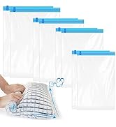 Mezeic Compression Bags for Travel, 8 Pack Space Saver Bags No Pump Need Vacumm Storage Bags Roll...