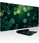 Baziabbo Green Desk Mat,XXL Extended Big Mouse Pad,Gaming Mousepad with Stitched Edge,Non-Slip Ru...