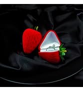 Wowagoga Strawberry Ring Box Strawberry Shaped Velvet Ring Jewelry Storage Box Gift Box,Ring Earr...