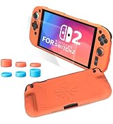 Protective Case for Nintendo Switch 2, 8In1 Ergonomic Comfort Soft Grip Slim Cover Kit for NS-2 A...