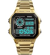 FANMIS Men's Luxury Digital Quartz Waterproof Wrist Watches Dual Time Countdown Alarm Stopwatch B...