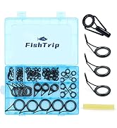 FishTrip Rod Repair Kit 40&85pcs Fishing Rod Tip Guide Repair kit Single Leg Ceramic Ring Fishing...
